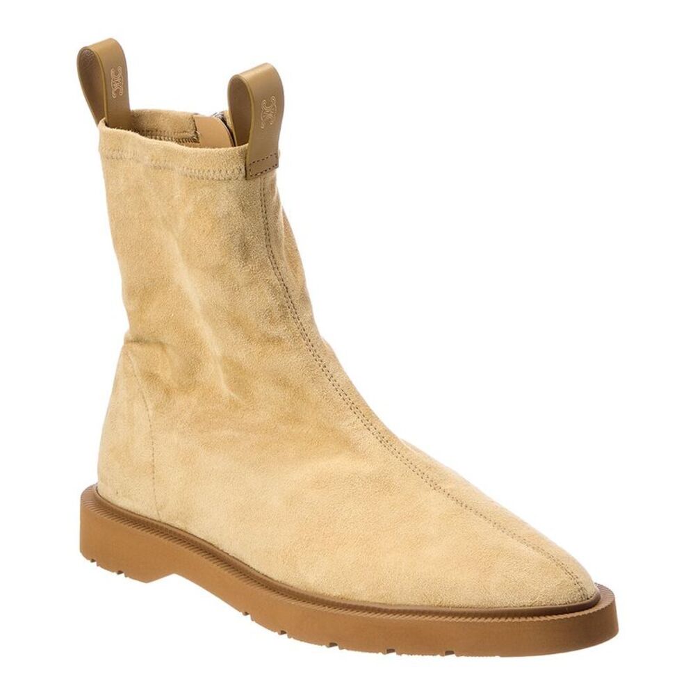 Celine Flow Suede Boot, Beige